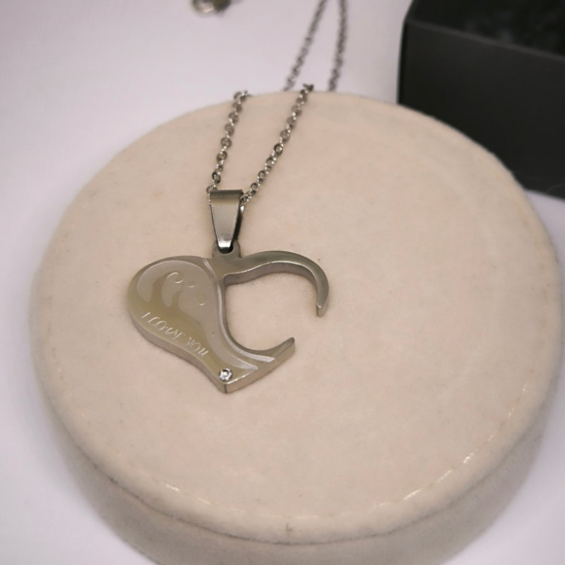 Tērauda kaklarotas pārim "I LOVE YOU"