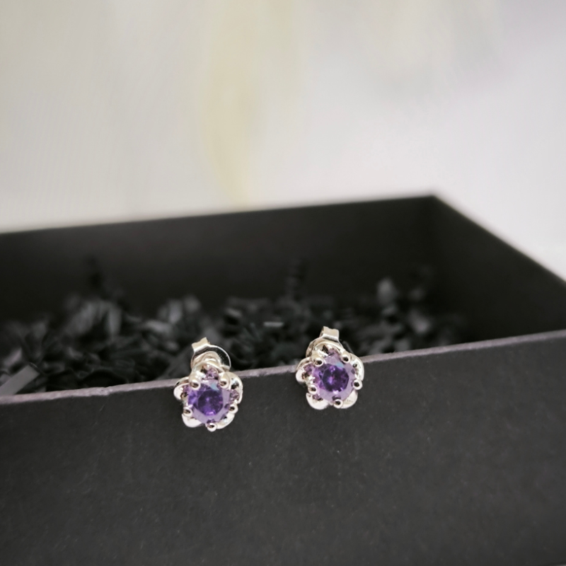 Eleganti auskari klasiskās formās ar cirkoniju