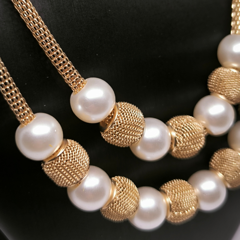 Dubultā pērļu imitācijas kaklarota