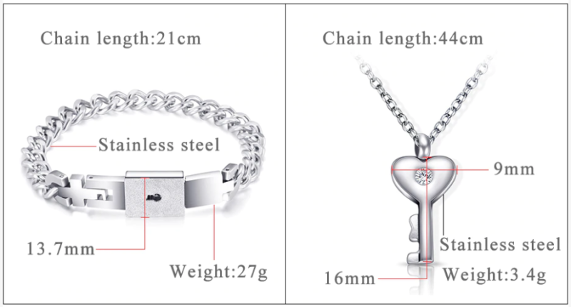 Rotaslietu komplekts pārim rokassprādze un kaklarota