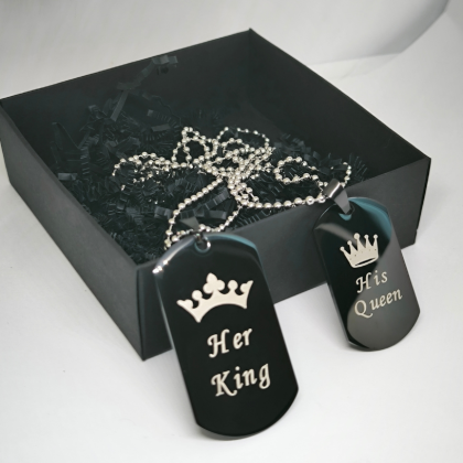 Pāra kaklarotu komplekts "King and Queen"