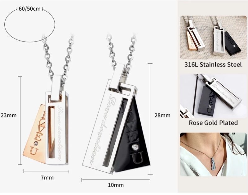 Taisnstūra formas kaklarotu komplekts