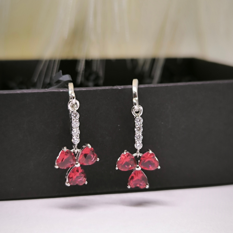 Sieviešu auskari ar sirds formas cirkonu