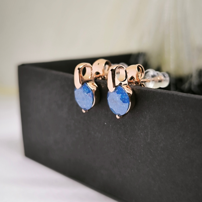 Eleganti auskari ar krāsainu kristālu svinīgiem gadījumiem