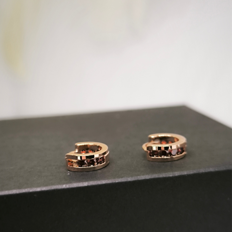 Gredzena formas auskari ar cirkoniju