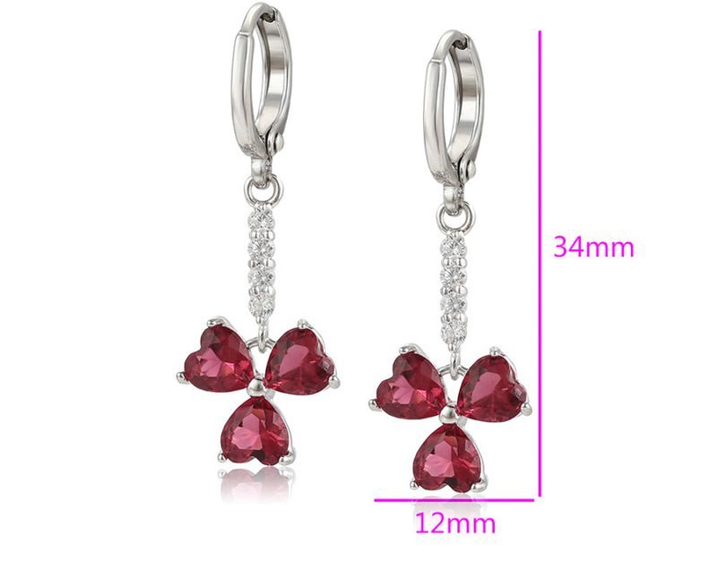 Sieviešu auskari ar sirds formas cirkonu