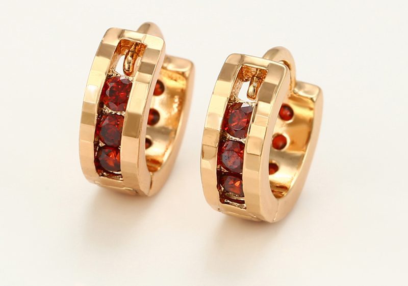 Gredzena formas auskari ar cirkoniju