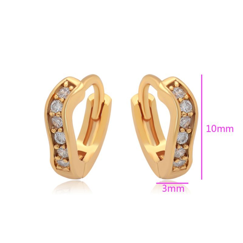 Greznas zelta krāsas auskari ar miniatūriem kristāliņiem