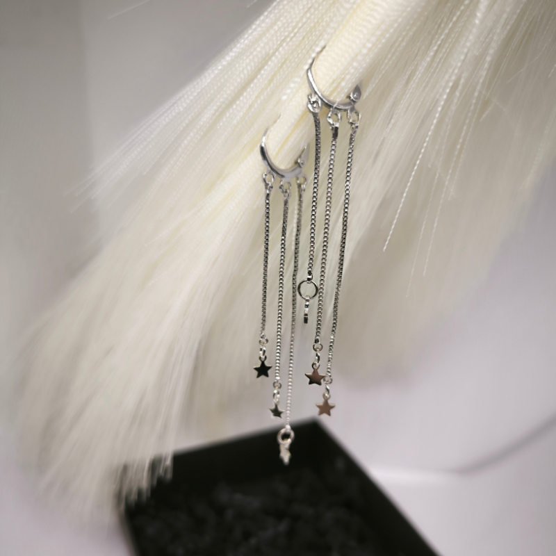 Augstas kvalitātes sudraba krāsas sieviešu auskari