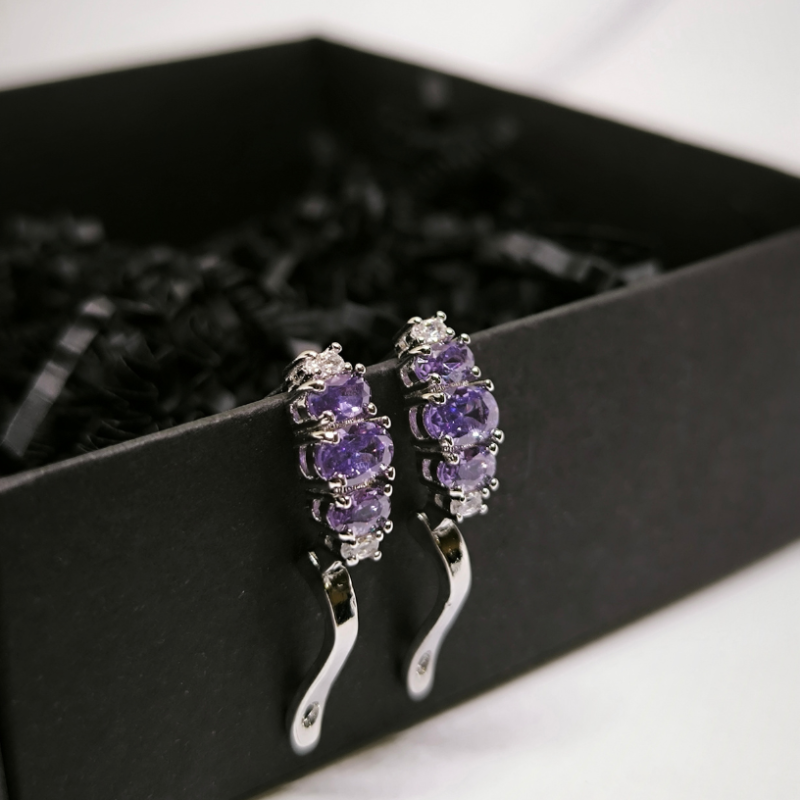 Oriģināla dizaina auskari ar cirkoniju