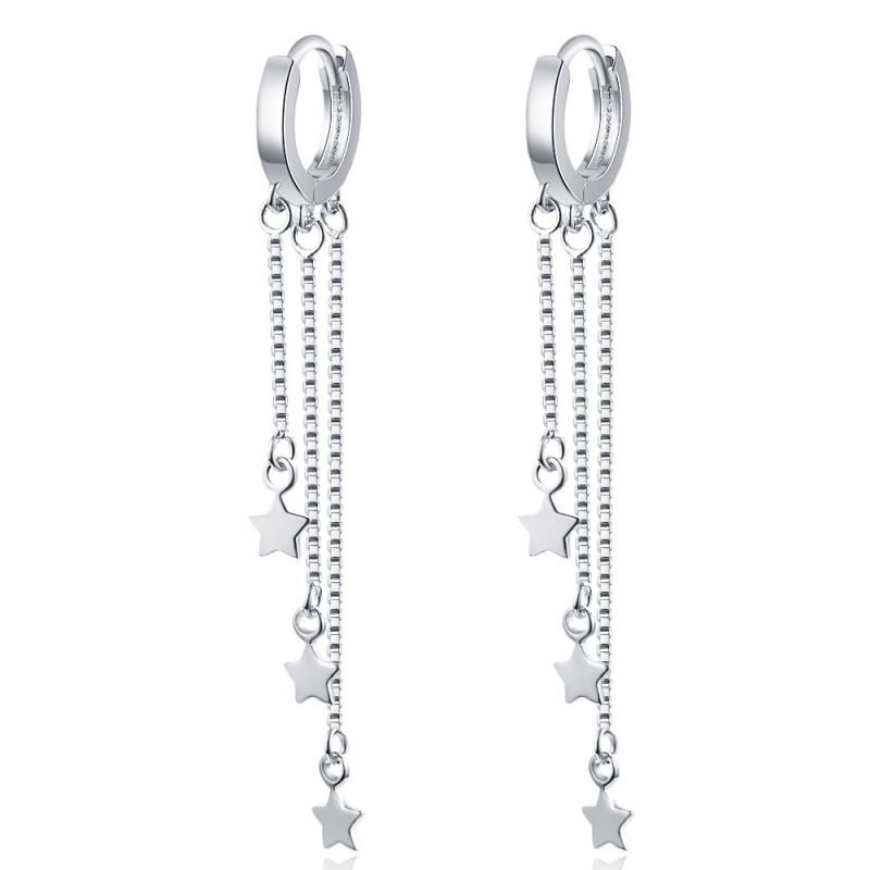 Augstas kvalitātes sudraba krāsas sieviešu auskari