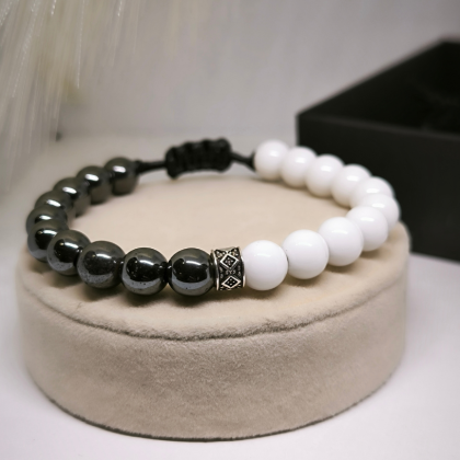 Stilīga vīriešu rokassprādze ar pērlītēm „Elite Beads“