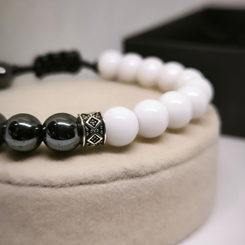 Stilīga vīriešu rokassprādze ar pērlītēm „Elite Beads“