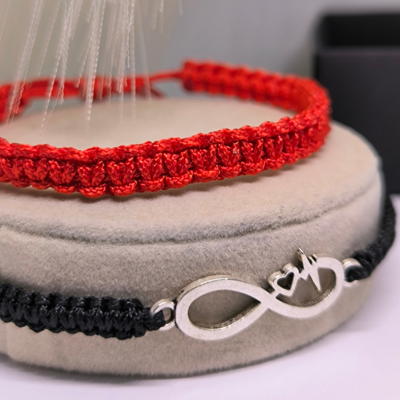 Auduma rokassprādžu komplekts ar bezgalības zīmi