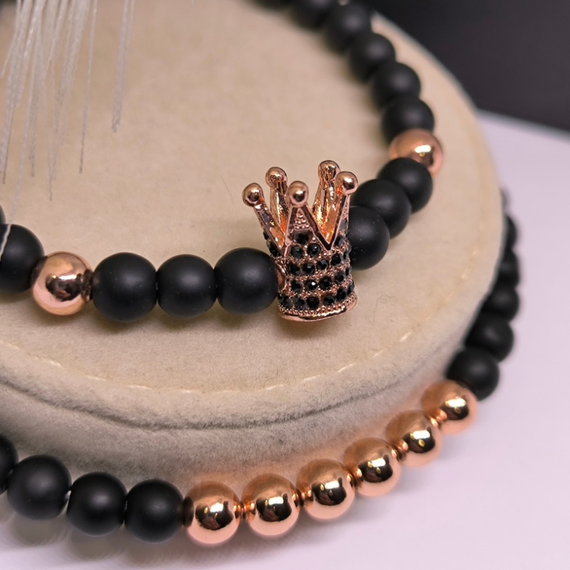 Oniksa akmens krellīšu rokassprādžu komplekts