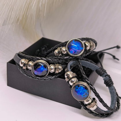 Ādas Unisex rokassprādze ar Zodiaka zīmi