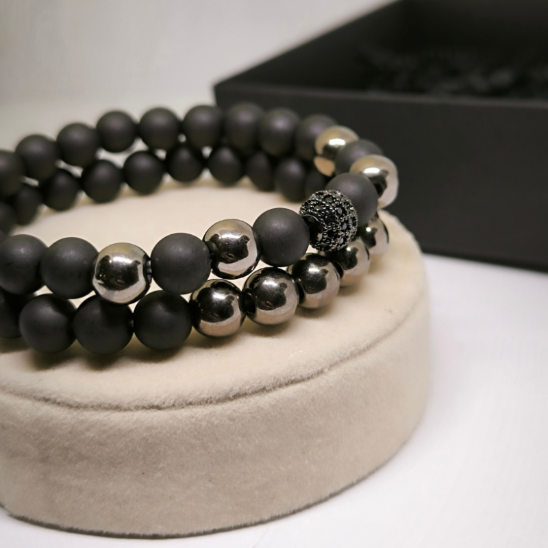 Dabīgo akmeņu rokassprādžu komplekts