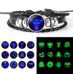 Ādas Unisex rokassprādze ar Zodiaka zīmi