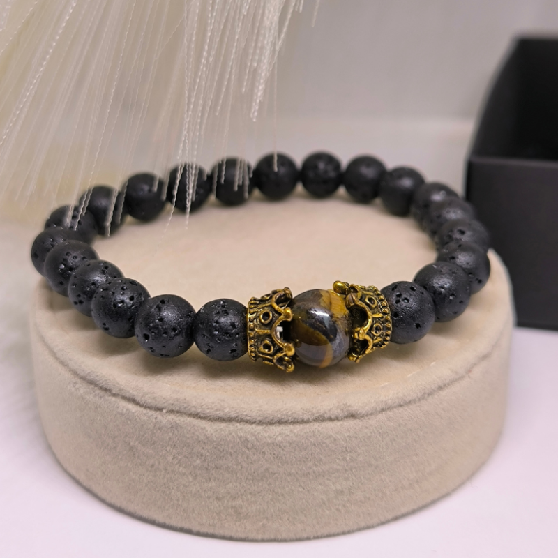 Lavas krellīšu rokassprādžu komplekts ar tīģera aci