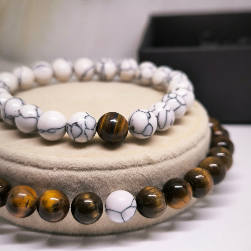 Dabīgā akmens rokassprādžu komplekts ''Atstatums''