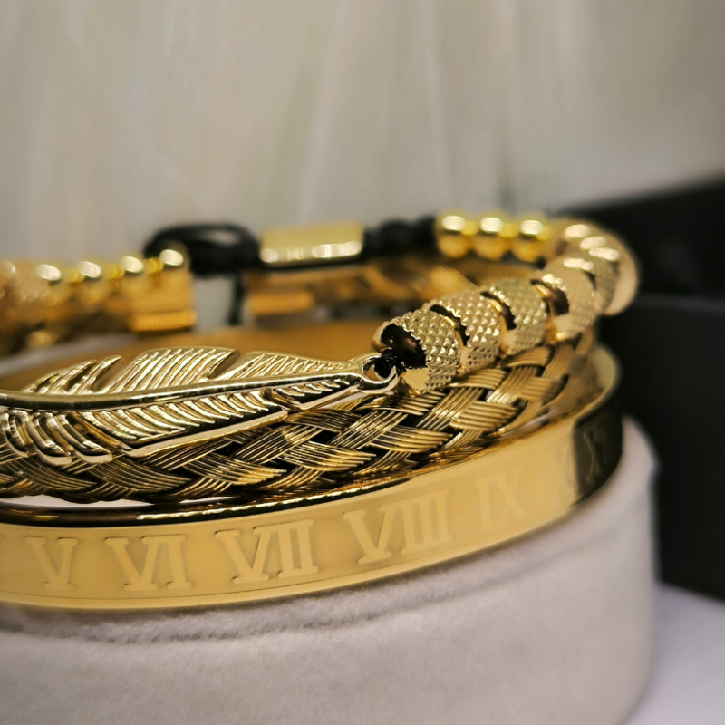 Vīriešu nerūsējošā tērauda rokassprādžu komplekts