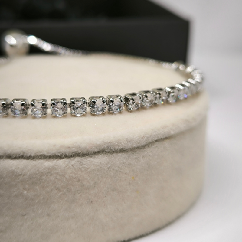 Grezna sudraba krāsas "Tennis" rokassprādze