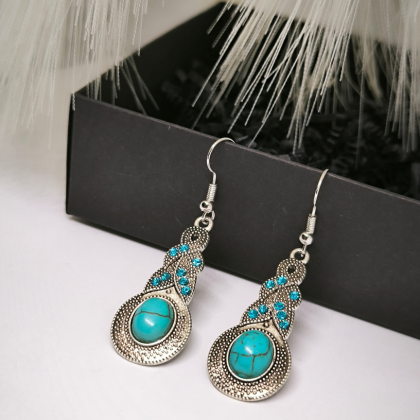Boho stila auskari "Turkīza mīlestība"