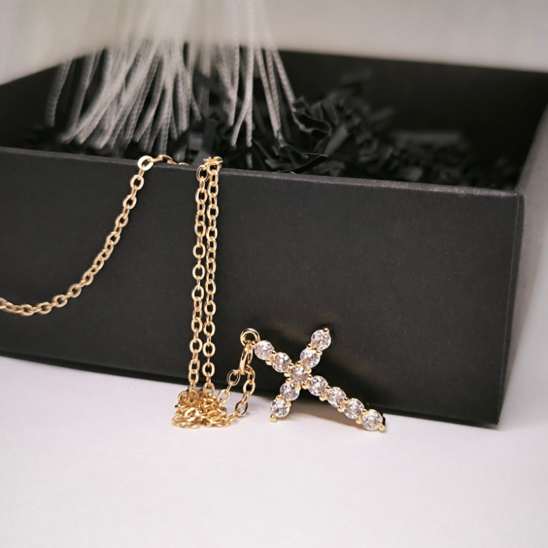 Zelta krāsas krustiņš „Ticības mirdzums“