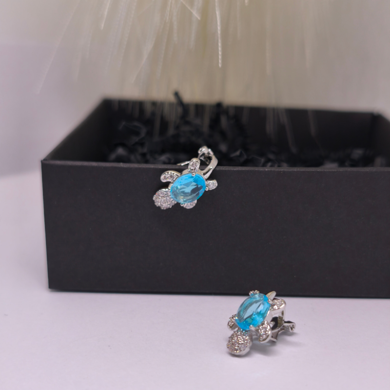 Auskari-klipši "Zilā bruņurupuča"