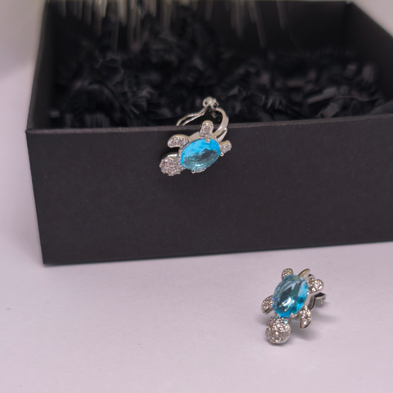 Auskari-klipši "Zilā bruņurupuča"