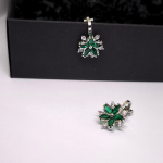 Auskari – klipši „Zaļā elegance“