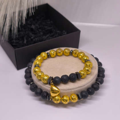 Rokassprādžu komplekts pārim "Lavas solījums"